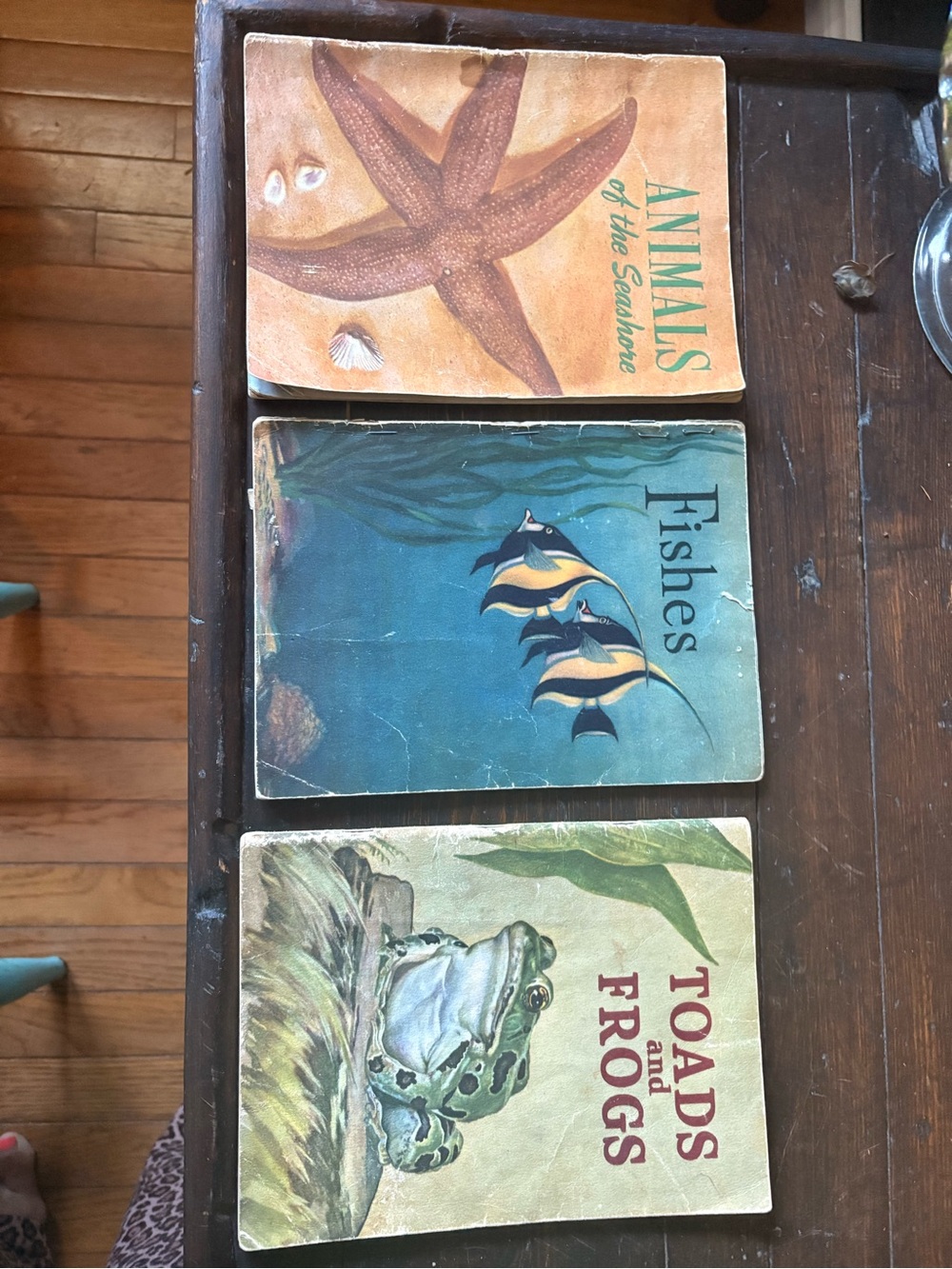 3 Vtg 1940s Children Books Row-Peterson Toads Frogs Fish, Animals of the Sea